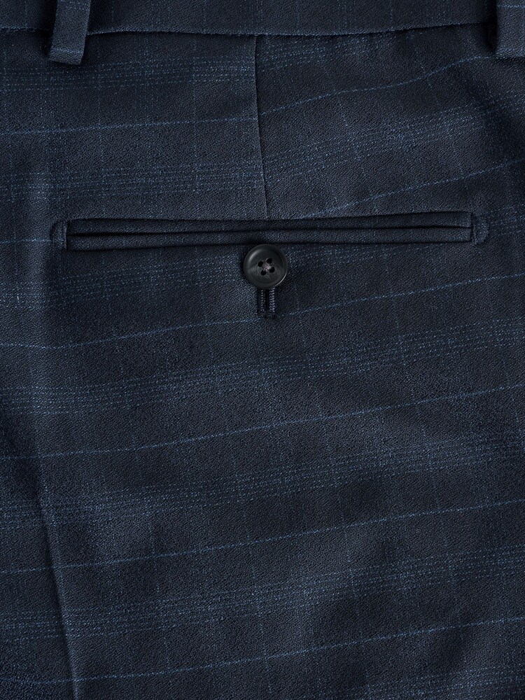 Navy Regular Checks Trousers Suit - Image 10 of 10