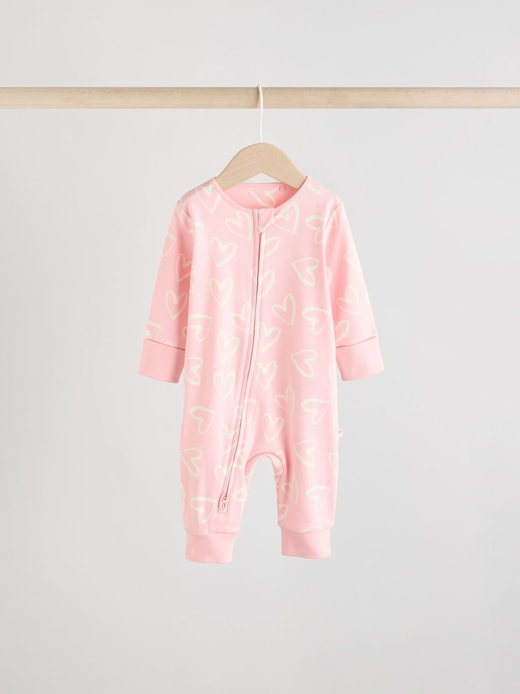 Pink - Baby-Schlafanzüge mit 2-Wege-Reißverschluss, fußlos, 100 % Baumwolle, 4er-Pack (0M.–3J.) - Bild 2 von 14