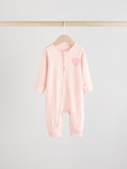 Pink - Baby-Schlafanzüge mit 2-Wege-Reißverschluss, fußlos, 100 % Baumwolle, 4er-Pack (0M.–3J.) - Bild 3 von 14