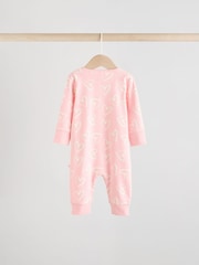 Pink - Baby-Schlafanzüge mit 2-Wege-Reißverschluss, fußlos, 100 % Baumwolle, 4er-Pack (0M.–3J.) - Bild 7 von 14
