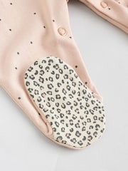 Pink Baby Sleepsuit with Matching 100% Cotton Turbans 3 Pack (0mths-2yrs) - Image 12 of 12