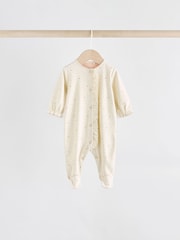 Pink Baby Sleepsuit with Matching 100% Cotton Turbans 3 Pack (0mths-2yrs) - Image 4 of 12