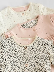 Pink Baby Sleepsuit with Matching 100% Cotton Turbans 3 Pack (0mths-2yrs) - Image 9 of 12
