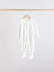 Brown/Cream 5 Pack Baby Bunny Sleepsuits (0mths-2yrs) - Image 3 of 15