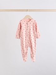 Brown/Cream 5 Pack Baby Bunny Sleepsuits (0mths-2yrs) - Image 4 of 15