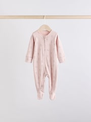 Brown/Cream 5 Pack Baby Bunny Sleepsuits (0mths-2yrs) - Image 7 of 15