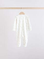 Brown/Cream 5 Pack Baby Bunny Sleepsuits (0mths-2yrs) - Image 8 of 15