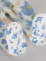 Blau - 100% Cotton Collar Floral Baby Sleepsuits 3 Pack (0-2yrs) - Bild 12 von 14