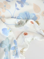 Blau - 100% Cotton Collar Floral Baby Sleepsuits 3 Pack (0-2yrs) - Bild 13 von 14