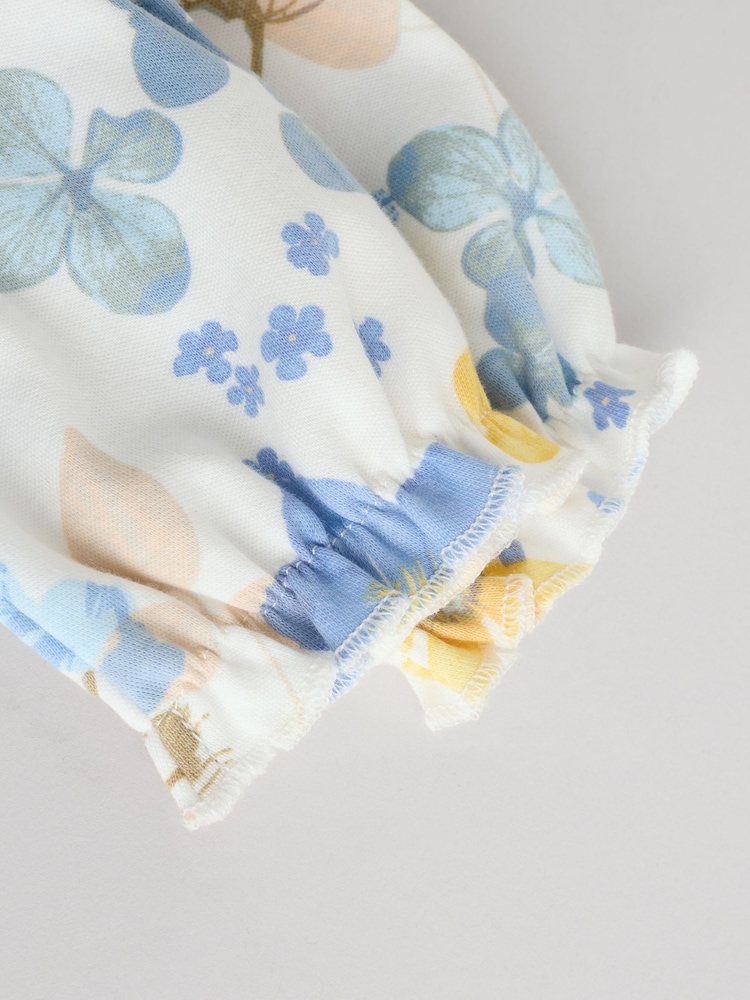 Blau - 100% Cotton Collar Floral Baby Sleepsuits 3 Pack (0-2yrs) - Bild 14 von 14