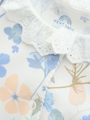 Blau - 100% Cotton Collar Floral Baby Sleepsuits 3 Pack (0-2yrs) - Bild 9 von 14