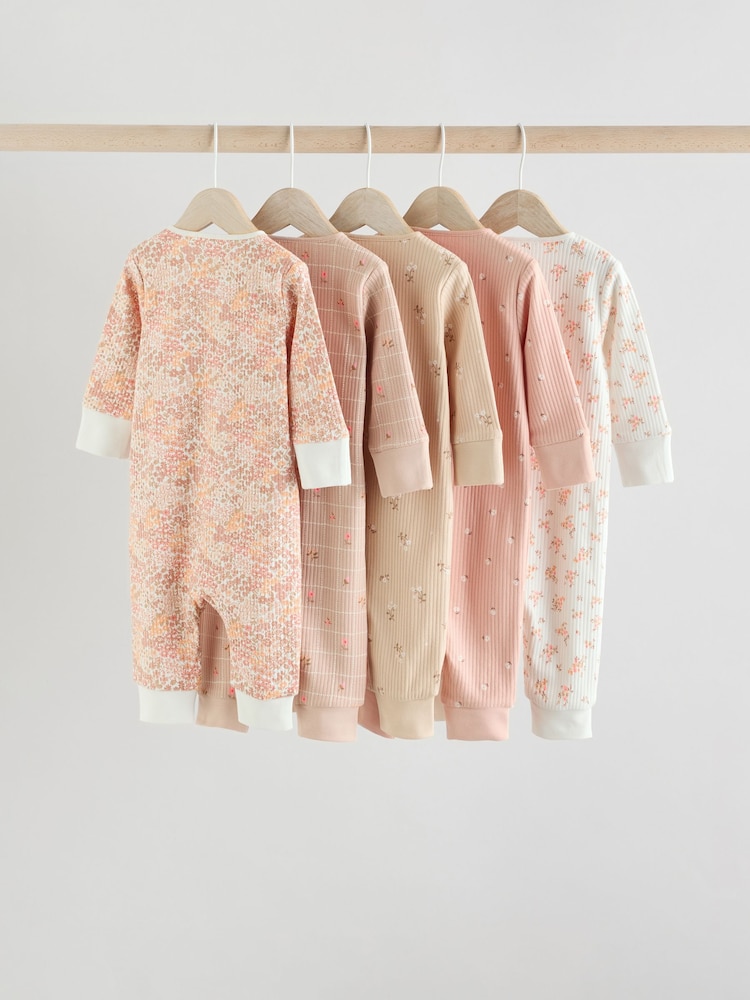 Neutrale Farbe - 5-er Pack Baby-Schlafanzüge mit Zwei-Wege-Reißverschluss (0Monate–3Jahre) - Bild 2 von 14