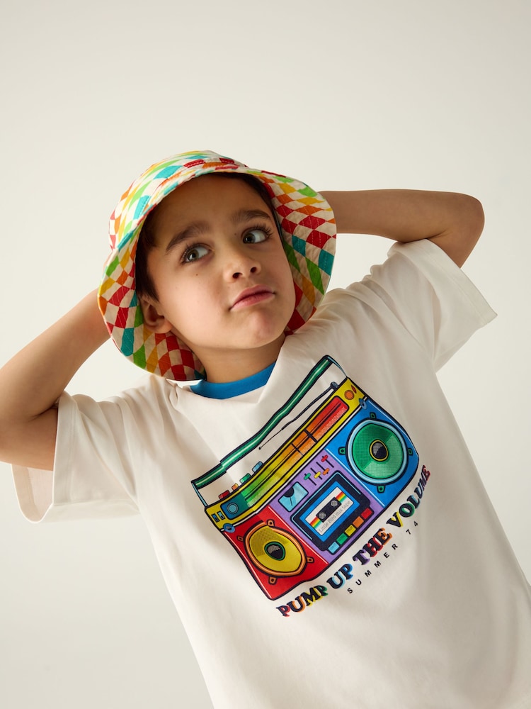 Little Bird by Jools Oliver Checkerboard Bucket 100% Cotton Hat - Imagen 2 de 6