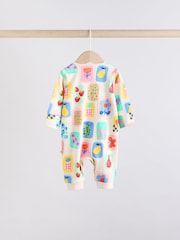 Multi 100% Cotton Two Way Zip Baby Footless Sleepsuits 3 Pack (0mths-3yrs) - Image 4 of 14