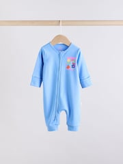 Multi 100% Cotton Two Way Zip Baby Footless Sleepsuits 3 Pack (0mths-3yrs) - Image 6 of 14