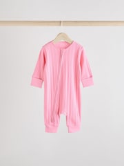 Mehrfarbig - Rippstrick-Schlafanzüge für Babys aus 100 % Baumwolle mit Zwei-Wege-Reißverschluss im 3er-Pack (0M.–3J.) - Bild 4 von 11