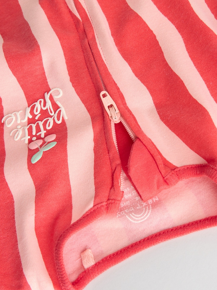 Red Cherry Baby Two Way Zip Footless 100% Cotton Sleepsuits 4 Pack (0mths-3yrs) - Image 10 of 14