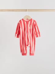Kirschdesign, rot - Baby-Schlafanzüge mit 2-Wege-Reißverschluss, fußlos, 100 % Baumwolle, 4er-Pack (0M.–3J.) - Bild 3 von 14