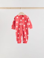 Kirschdesign, rot - Baby-Schlafanzüge mit 2-Wege-Reißverschluss, fußlos, 100 % Baumwolle, 4er-Pack (0M.–3J.) - Bild 7 von 14