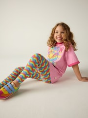 Little Bird by Jools Oliver Pink Rainbow T-shirt and Leggings Set - Image 3 of 8