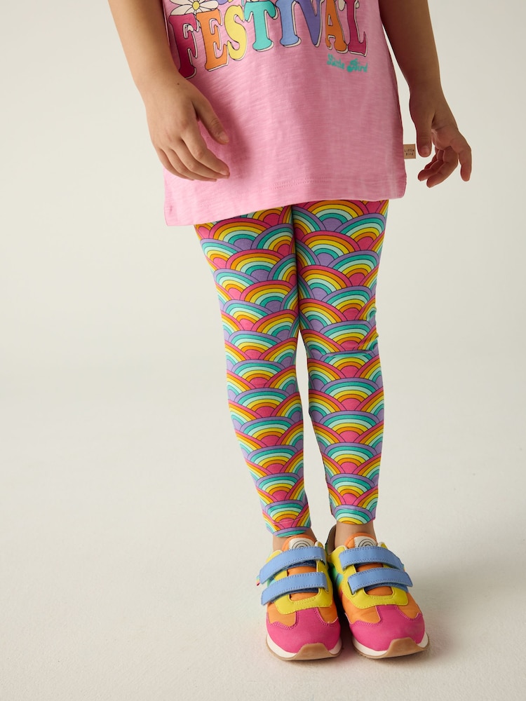 Roze - Little Bird by Jools Oliver Rainbow T-shirt and Leggings Set - Image 4 of 8