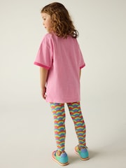 Little Bird by Jools Oliver Pink Rainbow T-shirt and Leggings Set - Image 5 of 8