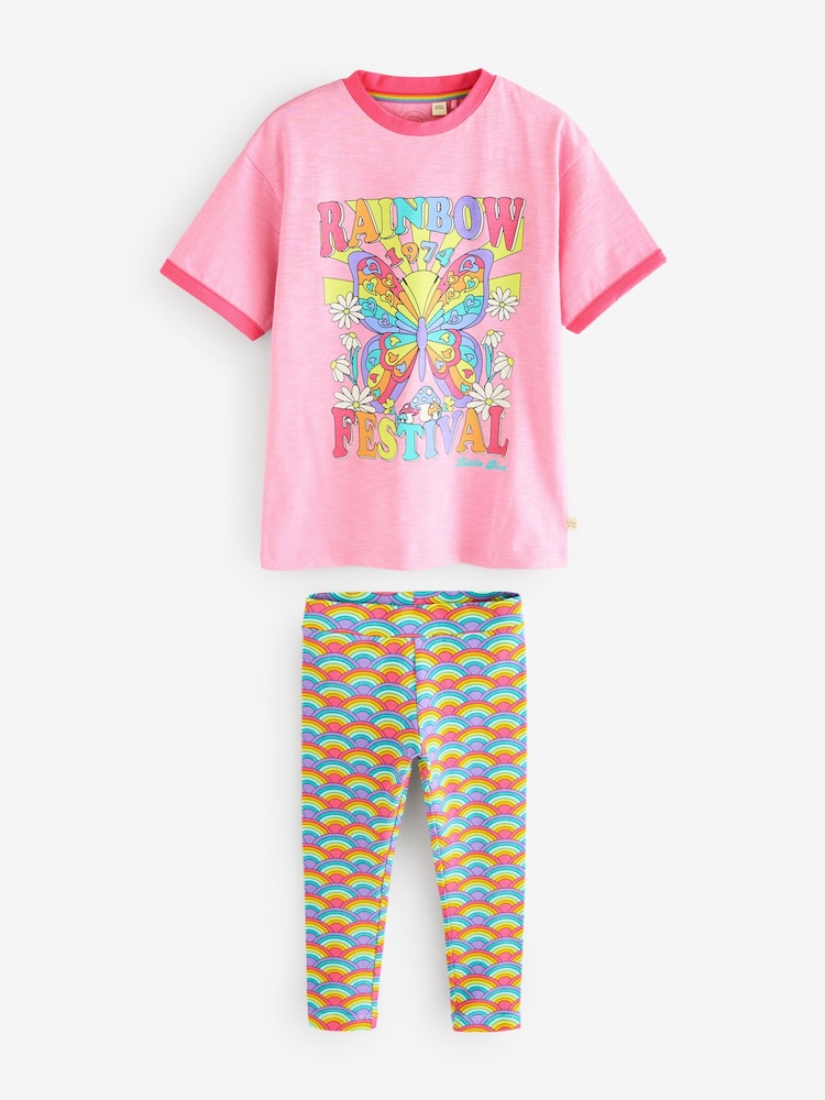 Roze - Little Bird by Jools Oliver Rainbow T-shirt and Leggings Set - Image 6 of 8