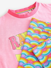 Little Bird by Jools Oliver Pink Rainbow T-shirt and Leggings Set - Image 8 of 8