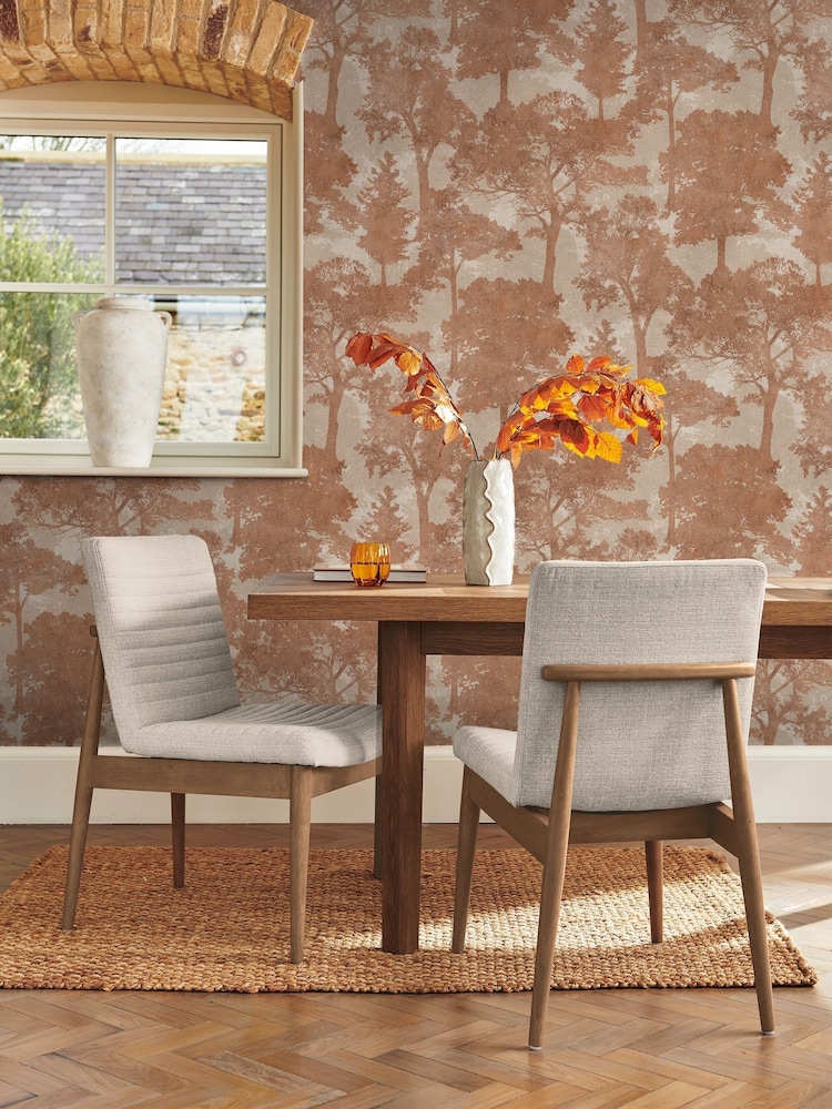 Terracotta Trailing Trees A4 Wallpaper Sample - Image 1 of 4