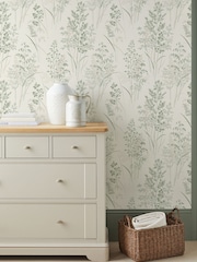 Natural Green Leaf Sprigs A4 Wallpaper Sample - Image 1 of 4