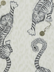 Clarke and Clarke Tigris Monochrome Emma J Shipley 10M Wallpaper - Image 1 of 1