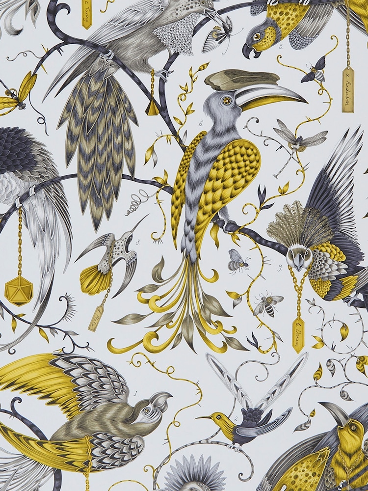 Clarke and Clarke Audubon Gold Emma J Shipley Audubon 10M Wallpaper - Image 1 of 1