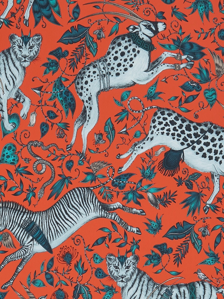 Clarke and Clarke Protea Coral Emma J Shipley Wilderie Protea 10M Wallpaper - Image 1 of 1