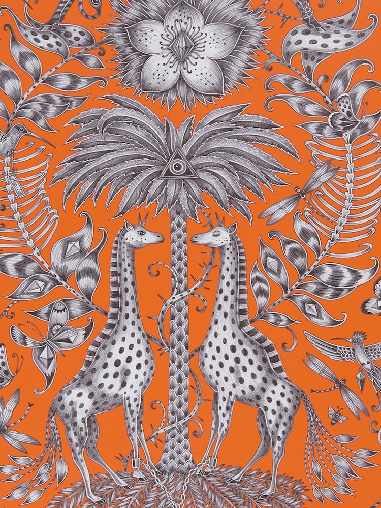 Clarke and Clarke Kruger Flame Emma J Shipley 10M Wallpaper - Image 1 of 1