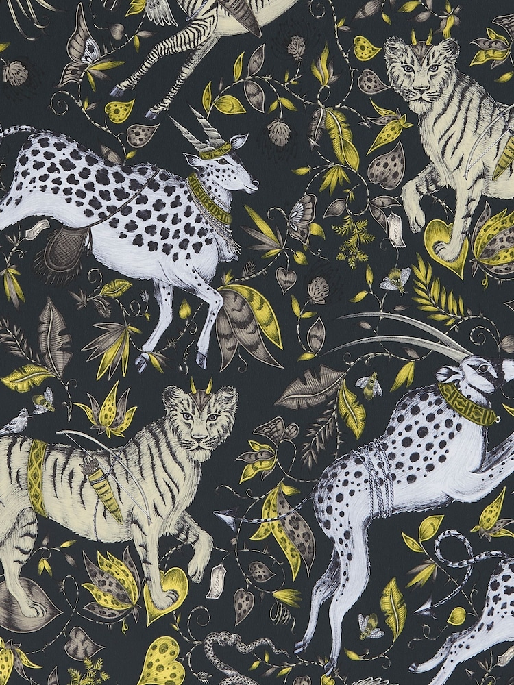 Clarke and Clarke Protea Charcoal Emma J Shipley Wilderie Protea 10M Wallpaper - Image 1 of 1