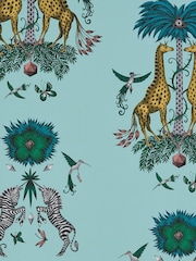 Clarke and Clarke Creatura Turquoise Emma J Shipley Wilderie 10M Wallpaper - Image 1 of 1