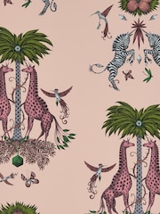 Clarke and Clarke Creatura Pink Emma J Shipley Wilderie 10M Wallpaper - Image 1 of 1