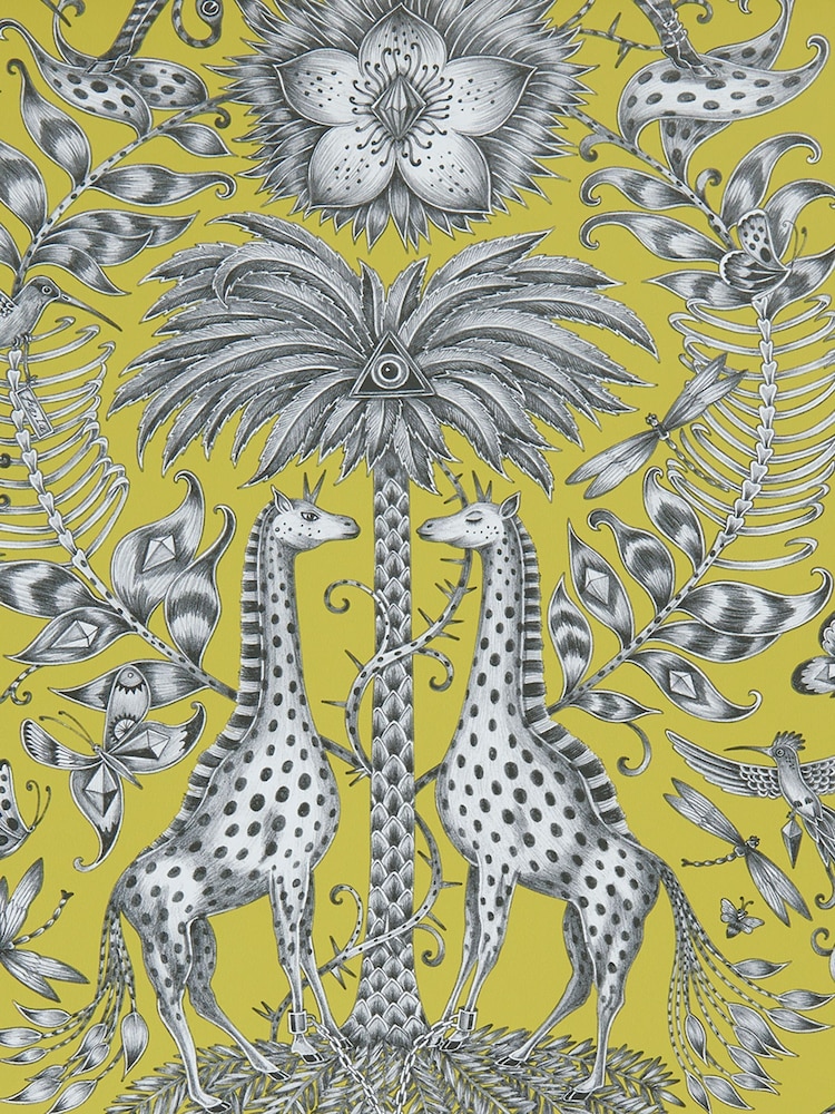 Clarke and Clarke Kruger Lime Emma J Shipley 10M Wallpaper - Image 1 of 1
