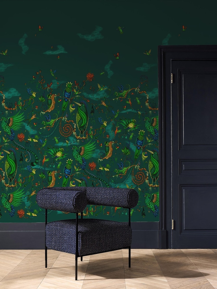 Clarke and Clarke Cloud Forest Teal W Emma J Shipley Mythica 10M Wallpaper - Image 1 of 2