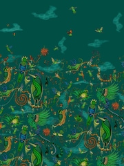 Clarke and Clarke Cloud Forest Teal W Emma J Shipley Mythica 10M Wallpaper - Image 2 of 2