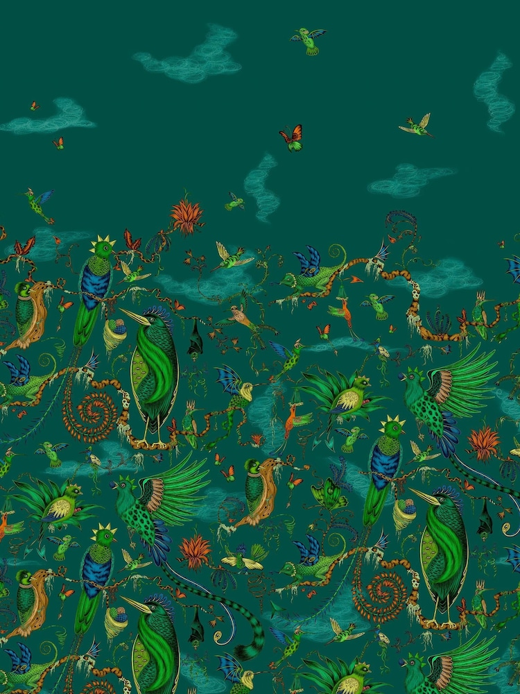 Clarke and Clarke Cloud Forest Teal W Emma J Shipley Mythica 10M Wallpaper - Image 2 of 2