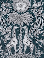 Clarke and Clarke Kruger Navy Emma J Shipley 10M Wallpaper - Image 1 of 1