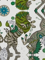 Clarke and Clarke Caspian Lime Emma J Shipley Wilderie Caspian 10M Wallpaper - Image 1 of 1