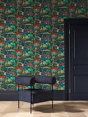 Clarke and Clarke Paradise Lost Teal Wp Emma J Shipley Mythica 10M Wallpaper - Image 1 of 2