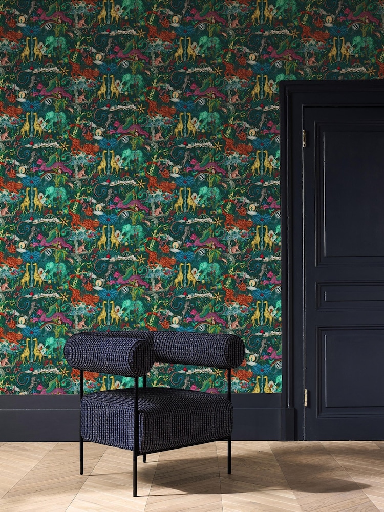 Clarke and Clarke Paradise Lost Teal Wp Emma J Shipley Mythica 10M Wallpaper - Image 1 of 2