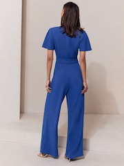 Lipsy Cobalt Blue Short Sleeve Hardware Jumpsuit - Image 5 of 5