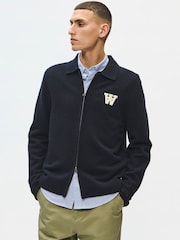 Double A by Wood Wood Blue WWTay 25081 Zipper Cardigan - Image 1 of 5