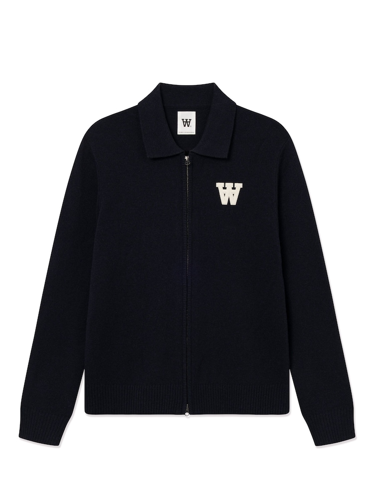 Double A by Wood Wood Blue WWTay 25081 Zipper Cardigan - Image 5 of 5 Double A by Wood Wood Blue WWTay 25081 Zipper Cardigan - Image 5 of 5