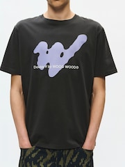 Double A by Wood Wood Black WWAce 25074 Ghost T-Shirt - Image 1 of 5