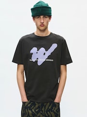 Double A by Wood Wood Black WWAce 25074 Ghost T-Shirt - Image 3 of 5